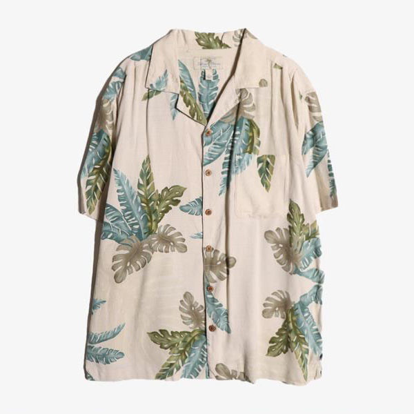 ISLAND SHORES -  실크 100% 하와이안 셔츠   Man L